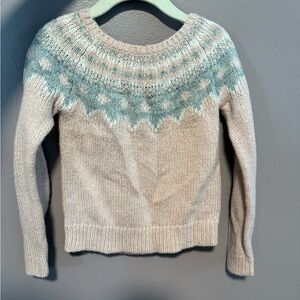 OshKosh B'gosh Cream and Blue Patterned Sweater